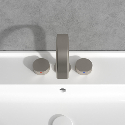 Villeroy & Boch Dawn Driegats wastafelkraan - Matt Brushed Nickel (RVS)