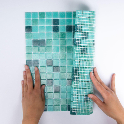 The Mosaic Factory Amsterdam mozaïektegel 2x2x0.4cm voor wand en vloer voor binnen en buiten vierkant Glas Groen Mix