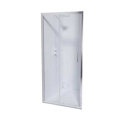 FugaFlow ID06 Quick Fit Schuifdeur - 90x190cm - 6mm veiligheidsglas - alu profiel - anti kalk - chroom