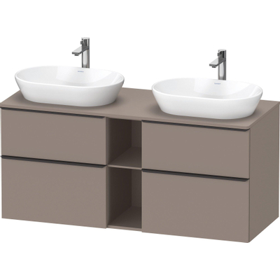 Duravit D-Neo wastafelonderkast 140x66.4x55cm 4 lades Basalt Mat