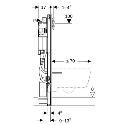 GeberitDuofixwandcloset h112cm sigma res12cm hinst bij montage