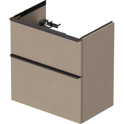 Duravit D-Neo wastafelonderkast 61x62.5x37.2cm 2 lades Linnen Mat