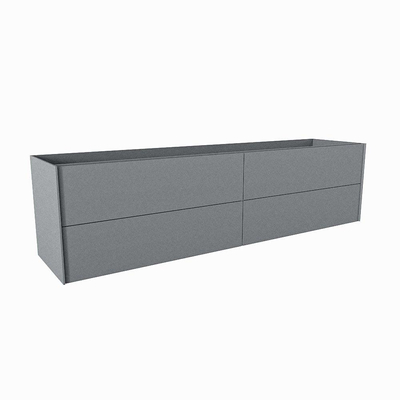 Mondiaz TENCE wastafelonderkast - 190x45x50cm - 4 lades - uitsparing links en rechts - push to open - softclose - Plata
