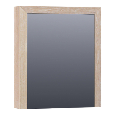 Saniclass Massief eiken spiegelkast 60x70x15cm met 1 rechtsdraaiende spiegeldeur Hout White oak