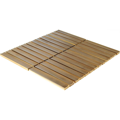 The Mosaic Factory Sevilla mozaïektegel - 29.6x29.9cm - wandtegel - Rechthoek - kitkat finger - Porselein - Metallic Bronze (brons)