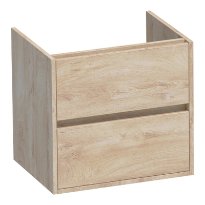 BRAUER Adore wastafelonderkast - 60x46x55cm - 2 softclose lades - greeploos - 1 sifon uitsparing - Forest Wheat