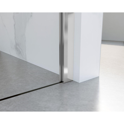 Fortifura Galeria inloopdouche - 40x200cm - helder glas - wandarm - chroom
