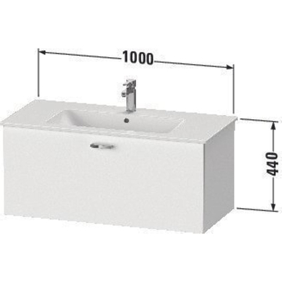 Duravit XBase Wastafelonderkast 100x47.5x44cm 1 lade Standaard greep met softclose spaanplaat Grafiet Mat