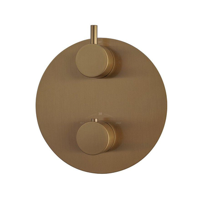 Wiesbaden Caral afbouwdeel rond inbouwthermostaat 2 weg geborsteld brons koper