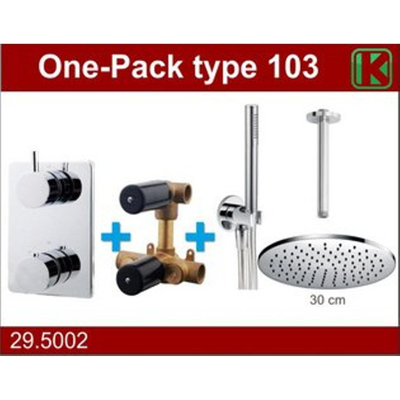 Wiesbaden one-pack inbouwthermostaatset type 103 CHR (30cm)