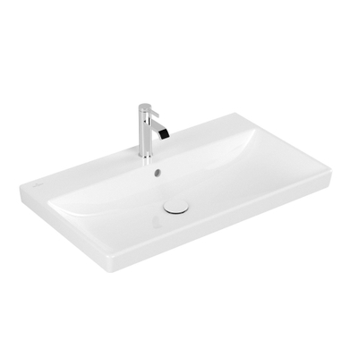 Villeroy & Boch Avento meubelwastafel 80x47cm 1 kraangat met overloop wit OUTLETSTORE