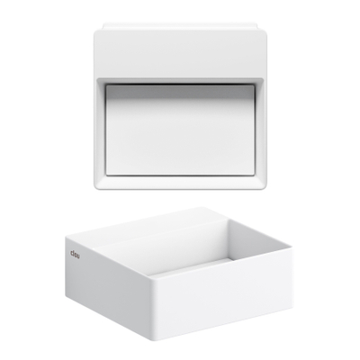 Clou Flush Fontein - 28x27x10cm - met afvoerplaat - met afvoerplug - voorbewerkt kraangat - mat wit
