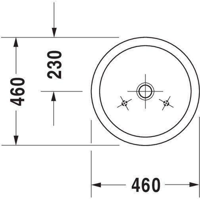 Duravit Starck 1 opzetwastafel 46x46cm zonder kraangat geslepen wit