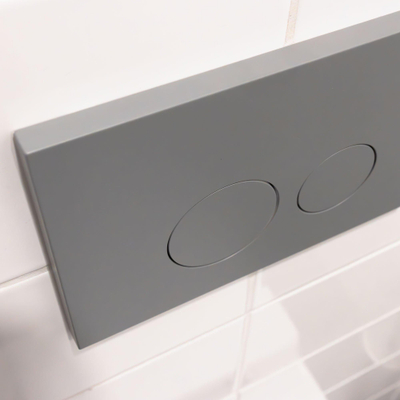 QeramiQ Push Bedieningsplaat - voor Geberit UP320 inbouwreservoir - dualflush - ronde knoppen - kunststof licht grijs