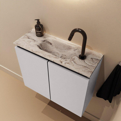 MONDIAZ TURE-DLUX 60cm toiletmeubel Cale. EDEN wastafel Glace positie midden. Met 1 kraangat.