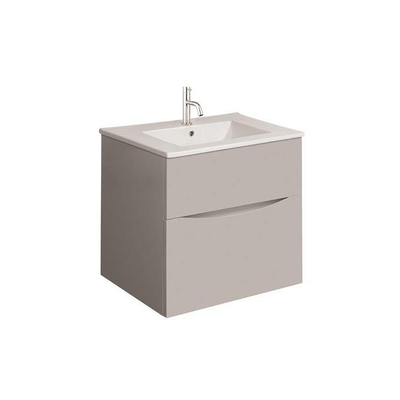 Crosswater Glide II Wastafelonderkast - 50x45x52cm - 2 lades - greeploos - storm grey