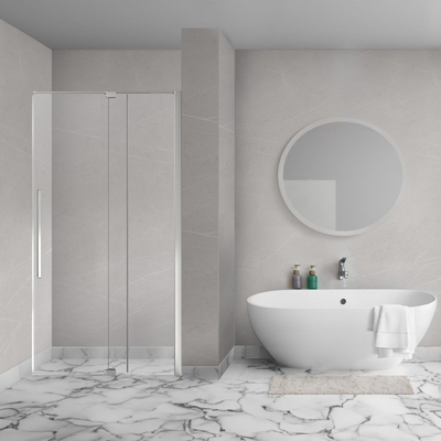 Aqua Vista Taviano Linea nisdeur - 130x200cm - incl. montageset - geborsteld rvs