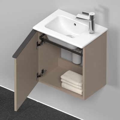 Duravit D-Neo wastafelonderkast 41x44x27.4cm Linksdraaiend 1 deur Linnen Mat