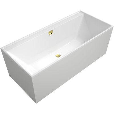 Villeroy & Boch Collaro kunststof inbouw duobad acryl rechthoekig 180x80x47cm gold/wit alpine UBA180COR2JV01