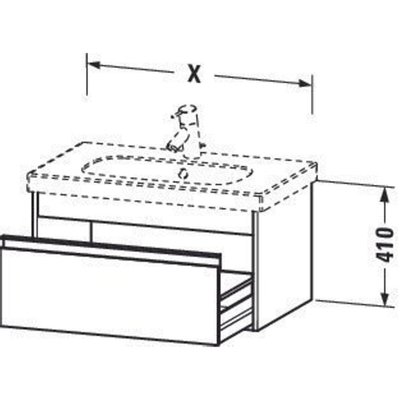 Duravit Ketho Wastafelonderkast 80x45.5x41cm 1 lade Standaard greep met softclose spaanplaat Grafiet Mat