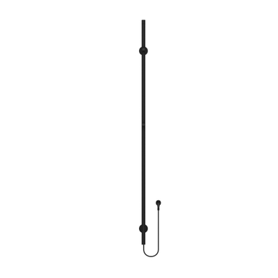 Belrad Rod staafhanddoekdroger - 150x6,3x12,7 cm - elektrisch - enkel - 60w - 2,5cm - mat zwart