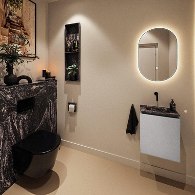 MONDIAZ TURE-DLUX 40cm toiletmeubel Plata. EDEN wastafel Lava positie midden. Zonder kraangat.
