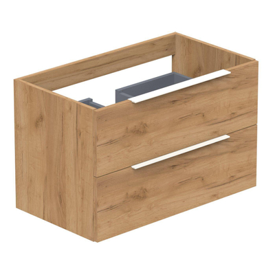 Thebalux Type onderbouwkast 80x45x50cm opbouwgreep wit mat 2 softclose lades standaard greep MDF/spaanderplaat carbon wood
