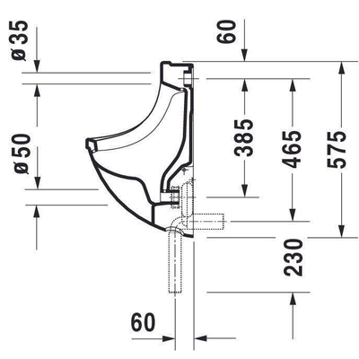 Duravit Philippe Starck 3 urinoir met bevestiging wandinlaat met Wondergliss wit