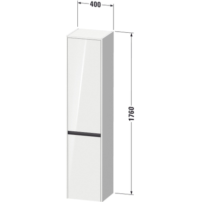 Duravit Ketho.2 Hoge kast 40x36x176cm 2 Rechtsdraaiende deuren Spaanplaat Natuur eiken Mat