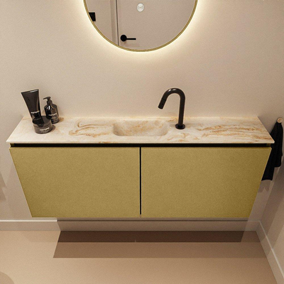 MONDIAZ TURE-DLUX 120cm toiletmeubel Oro. EDEN wastafel Frappe positie midden. Met 1 kraangat.