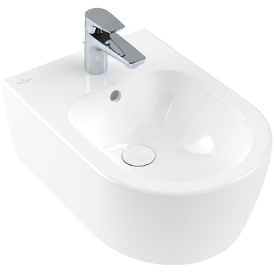 Villeroy & Boch Avento wandbidet 1 kraangat met overloop met verdekte bevestiging ceramic+ wit