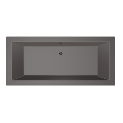 Xenz Society ligbad - 200x90cm - met overloop - zonder afvoer - Acryl Antraciet Mat