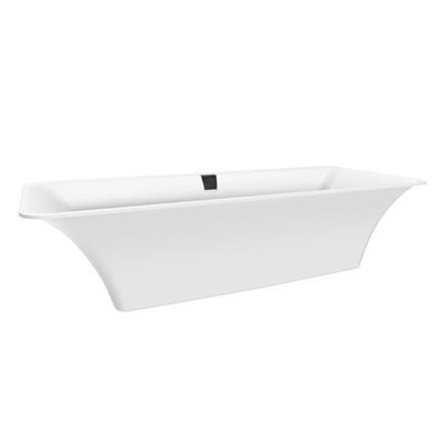 Villeroy & Boch Squaro Edge kunststof duobad quaryl rechthoekig 180x80x45cm incl. poten en afvoer-/overloopcombinatie mat wit