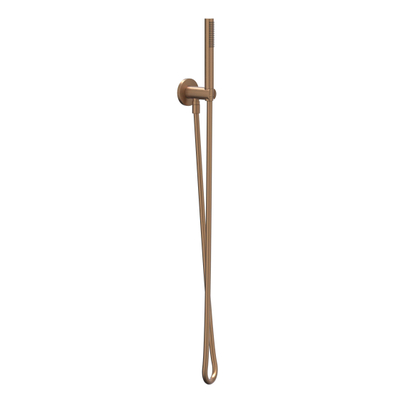 IVY Glijstangset - met handdouche - rond - satin spray - doucheslang 150cm - Geborsteld mat koper PVD