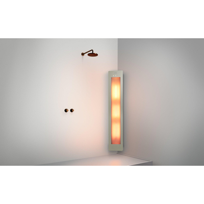 Sunshower Round Plus L infrarood + UV licht opbouw incl installatieset hoek 185x33x25cm full body inclusief 5 jaar garantie Sand White