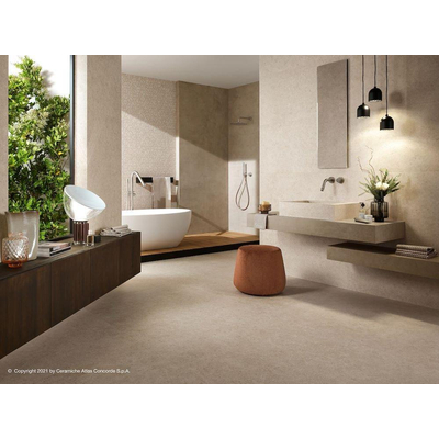 Atlas Concorde Boost Stone wand- en vloertegel - 120x120cm - 9mm - gerectificeerd - R10 - Porcellanato - Cream (Crème)