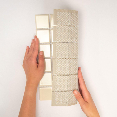 The Mosaic Factory Barcelona mozaïektegel - 30.9x30.9cm - wandtegel - Vierkant - Porselein Cream Glans