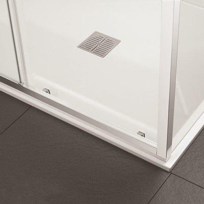 Crosswater Clear 6 schuifdeur - 150x195cm - 8mm - helder veiligheidsglas - zilver profiel