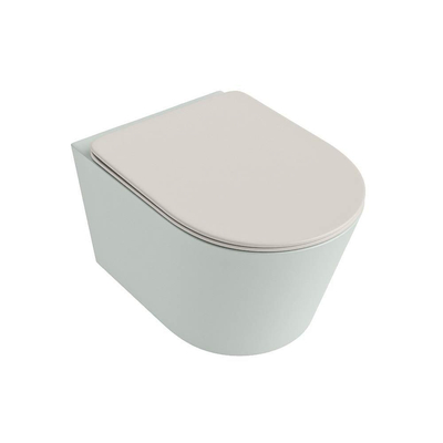 MONDIAZ LAVIE wandclosetpack - 36x53cm - diepspoel - rimless - Greey (grijs) - softclose - quick-release - toiletzitting - Linen (offwhite)