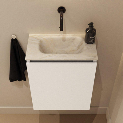 MONDIAZ TURE-DLUX 40cm toiletmeubel Talc. EDEN wastafel Ostra positie midden. Zonder kraangat.