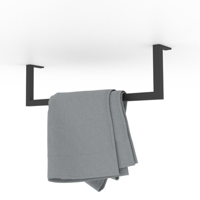 Looox Rail Wood handdoekhouder 50cm zwart mat