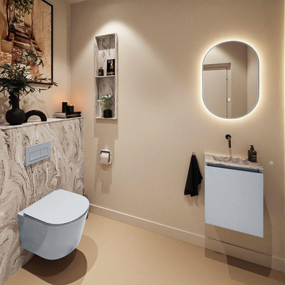 MONDIAZ TURE-DLUX 40cm toiletmeubel Clay. EDEN wastafel Glace positie midden. Zonder kraangat.