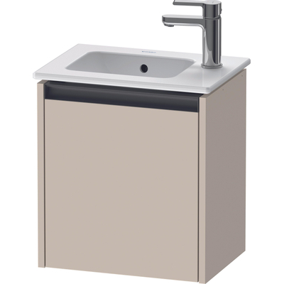 Duravit Ketho 2 fonteinkast met 1 deur 41x29.2x44cm links, met greep antraciet taupe supermat