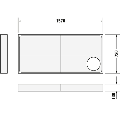 Duravit Starck Slimline douchebak acryl rechthoekig 160x75x6cm wit