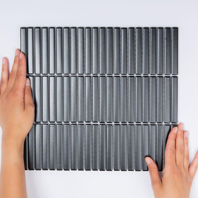 The Mosaic Factory Sevilla mozaïektegel - 28.2x30.8cm - wand en vloertegel - Rechthoek - Porselein Black Mat