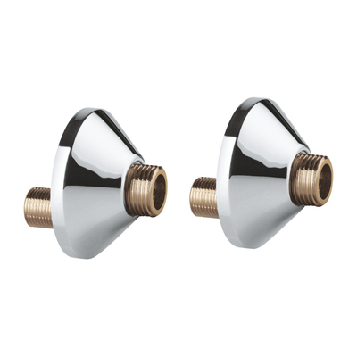 F GROHE S koppeling met rozet per paar 3/8x1/2 chroom