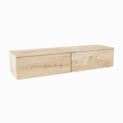 MONDIAZ ALAN MODULE Wastafelonderkast - 150x45x30cm - 2 lades - push to open - Melamine - Washed oak mat