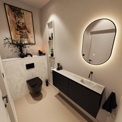 MONDIAZ TURE-DLUX 120cm toiletmeubel Urban. EDEN wastafel Ostra positie rechts. Zonder kraangat.