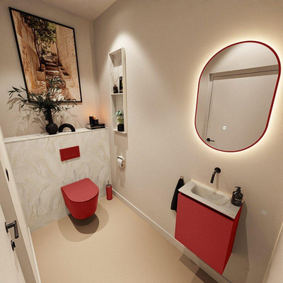MONDIAZ TURE-DLUX 40cm toiletmeubel Fire. EDEN wastafel Ostra positie midden. Zonder kraangat.