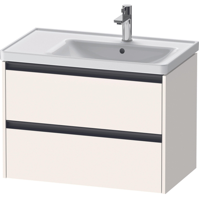 Duravit Ketho 2 wastafelonderbouwkast met 2 laden voor waskom rechts 78.4x45.5x54.9cm met grepen antraciet wit supermat